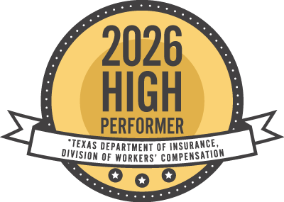 Texas Department of Insurance, Division of Workers' Compensation High Performer award for 2026
